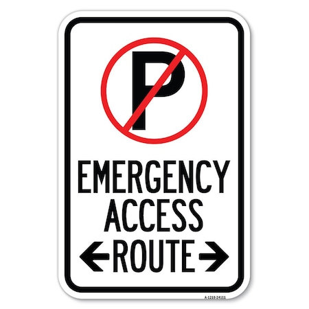 Emergency Access Route With Bidirection Heavy-Gauge Aluminum Sign